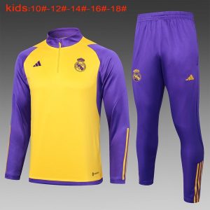 Felpa Allenamento Bambino Real Madrid 2024 2025 Giallo Porpora