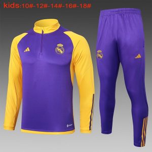 Felpa Allenamento Bambino Real Madrid 2024 2025 Porpora Giallo