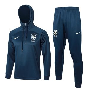 Tuta Con Cappuccio Brasile 2024 2025 Blu
