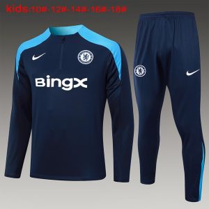 Felpa Allenamento Bambino Chelsea 2024 2025 Blu
