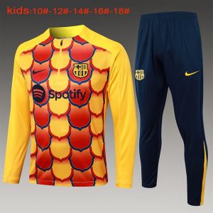 Felpa Allenamento Bambino FC Barcellona 2024 2025 Giallo Rosso