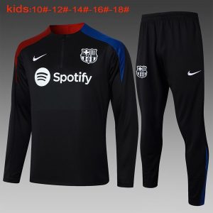 Felpa Allenamento Bambino FC Barcellona 2024 2025 Nero Blu