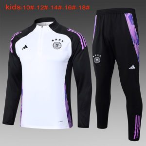Felpa Allenamento Bambino Germania 2024 2025 Bianco Nero