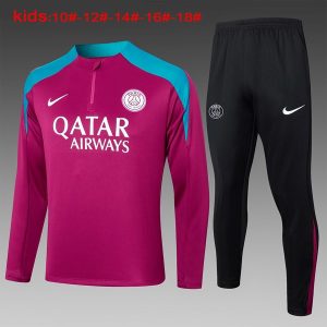 Felpa Allenamento Bambino Paris Saint Germain 2024 2025 Porpora Rosso
