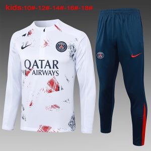 Felpa Allenamento Bambino Paris Saint Germain 2024 25 Rosso Bianco