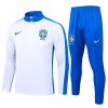 Felpa Allenamento Brasile 2024 2025 Bianco Blu