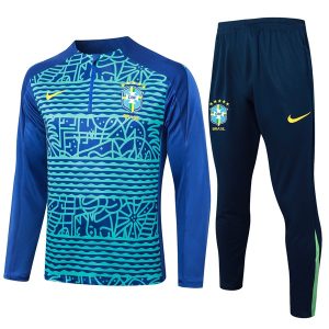 Felpa Allenamento Brasile 2024 2025 Verde Blu