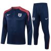Felpa Allenamento Inglaterra 2024 2025 Blu Rosso