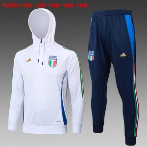 Felpa Cappuccio Bambino Italia 2024 2025 Bianco