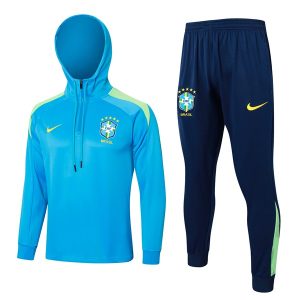 Felpa Cappuccio Brasile 2024 2025 Blu