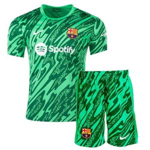 Maglia Calcio FC Barcellona Set Bambino Portiere 2024 2025 Verde
