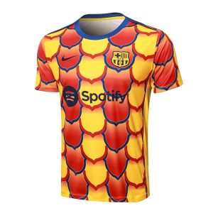 Thailandia Maglietta Calcio Formazione FC Barcellona 2024 2025 Giallo Rosso