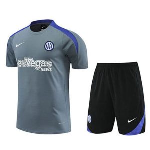Thailandia Maglietta Calcio Formazione Inter Milan 2024 2025 Grigio Nero