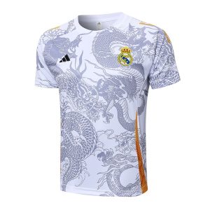 Thailandia Maglietta Calcio Formazione Real Madrid 2024 2025 Bianco Grigio