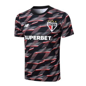 Thailandia Maglietta Calcio Formazione Sao Paulo 2024 2025 Nero Rosso