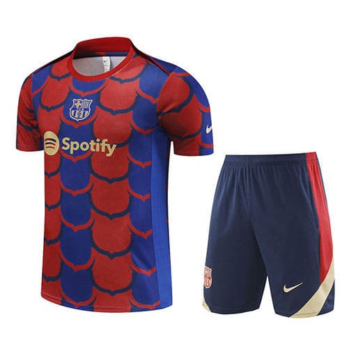 Thailandia Maglietta Calcio Formazione Set FC Barcellona 2024 2025 Blu Rosso