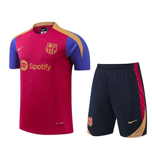 Thailandia Maglietta Calcio Formazione Set FC Barcellona 2024 2025 Rosso Blu
