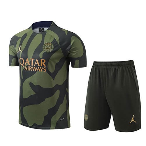 Thailandia Maglietta Calcio Formazione Set Paris Saint Germain 2024 2025 Verde Nero