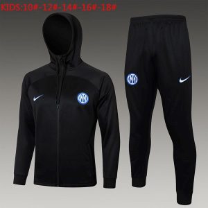 Tuta Con Cappuccio Bambino Inter Milan 2024 2025 Nero