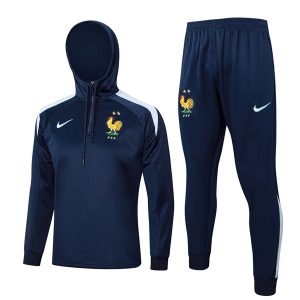 Tuta Con Cappuccio Francia 2024 25 Blu