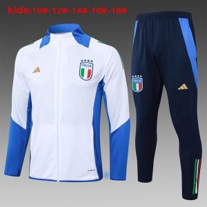 Tute Calcio Bambino Italia 2024 2025 Bianco Blu