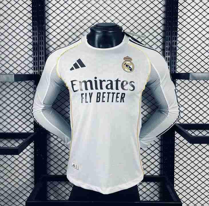 Maglietta Calcio Prima Manica Lunga Real Madrid 2025 2026 – Versione Giocatore