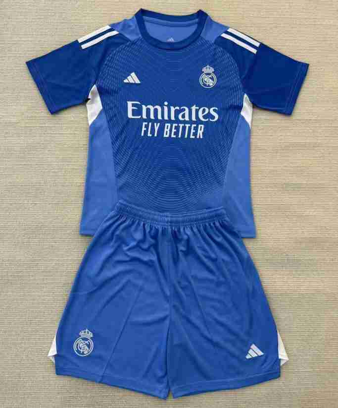 Maglia Calcio Real Madrid Set Bambino Portiere 2025 2026 Blu