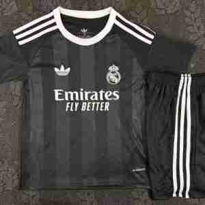 Maglia Calcio Real Madrid Set Bambino Portiere 2025 2026 Nero