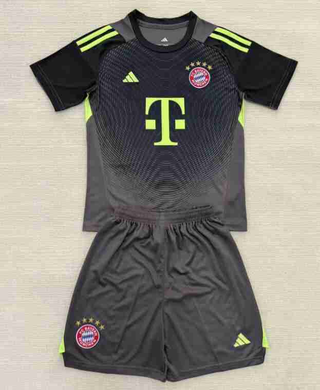 Maglietta Calcio Bayern Monaco Set Bambino Portiere 2025 2026 Nero