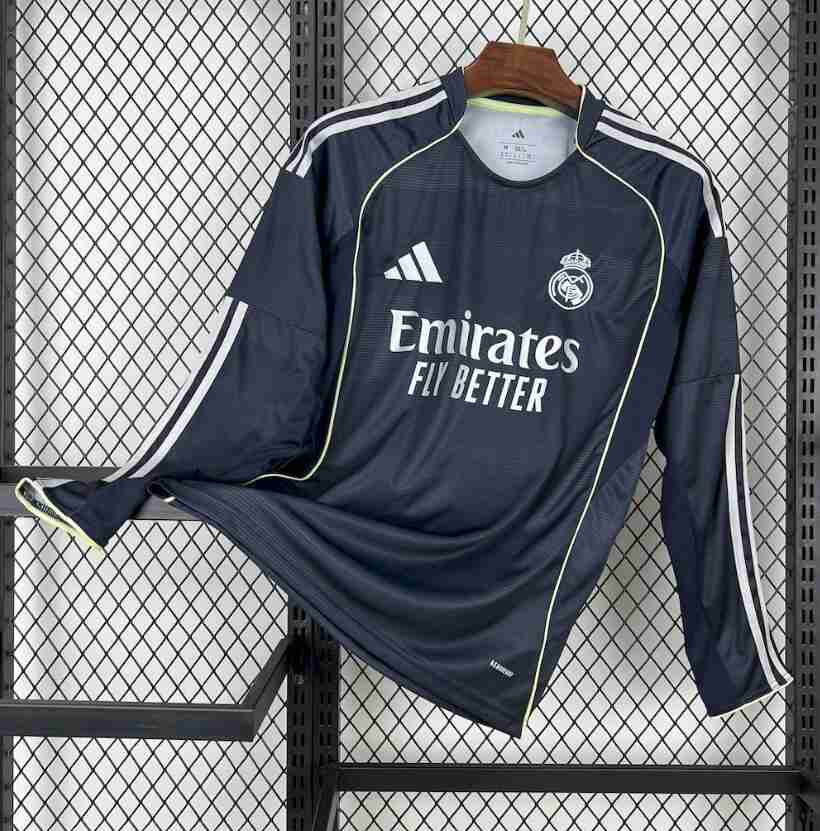 Thailandia Maglietta Calcio Away Manica Lunga Real Madrid 2025 2026