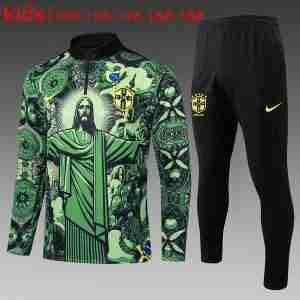 Felpa Allenamento Bambino Brasile 2025 2026 Verde