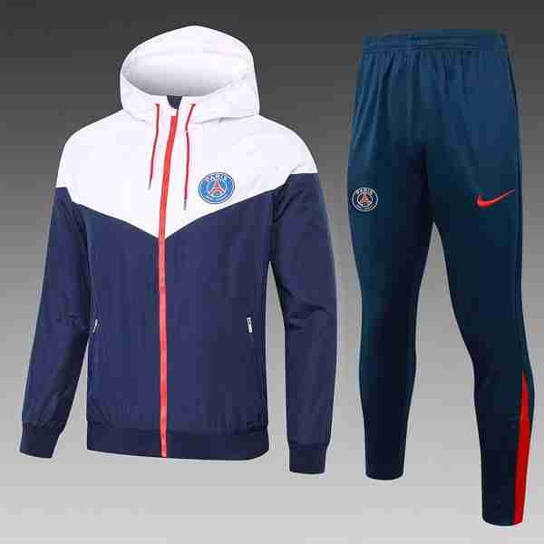 Rompevientos PSG Conjunto Completo 2025-2026 Blanco Azul