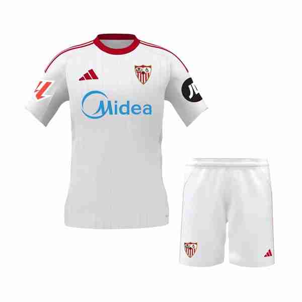 Camiseta Sevilla 1ª Niño 2025-2026 Maglia Calcio Sevilla Set Bambino Prima 2025 2026