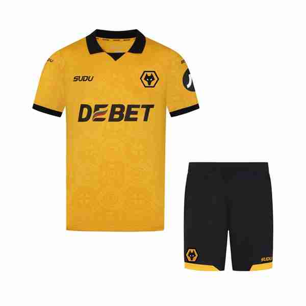 Camiseta Wolves 1ª Niño 2025-2026 Maglia Calcio Wolves Set Bambino Prima 2025 2026