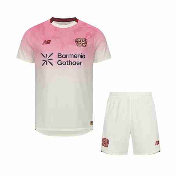 Camiseta Bayer 04 Leverkusen 2ª Niño 2025-2026 Maglia Calcio Bayer Leverkusen Set Bambino Away 2025 2026