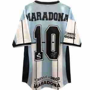 Maradona NO.10 Maglia Calcio Prima Argentina Retro 2001 Blu