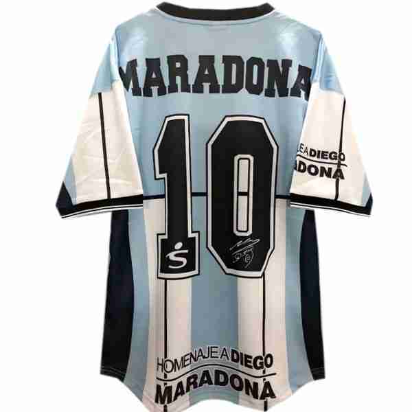 Camiseta Argentina NO.10 Maradona 1ª Retro 2001 Azul Maradona NO.10 Maglia Calcio Prima Argentina Retro 2001 Blu