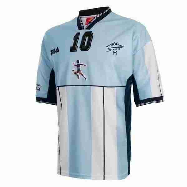 Camiseta Argentina NO.10 Maradona 1ª Retro 2001 Azul Maradona NO.10 Maglia Calcio Prima Argentina Retro 2001 Blu_1