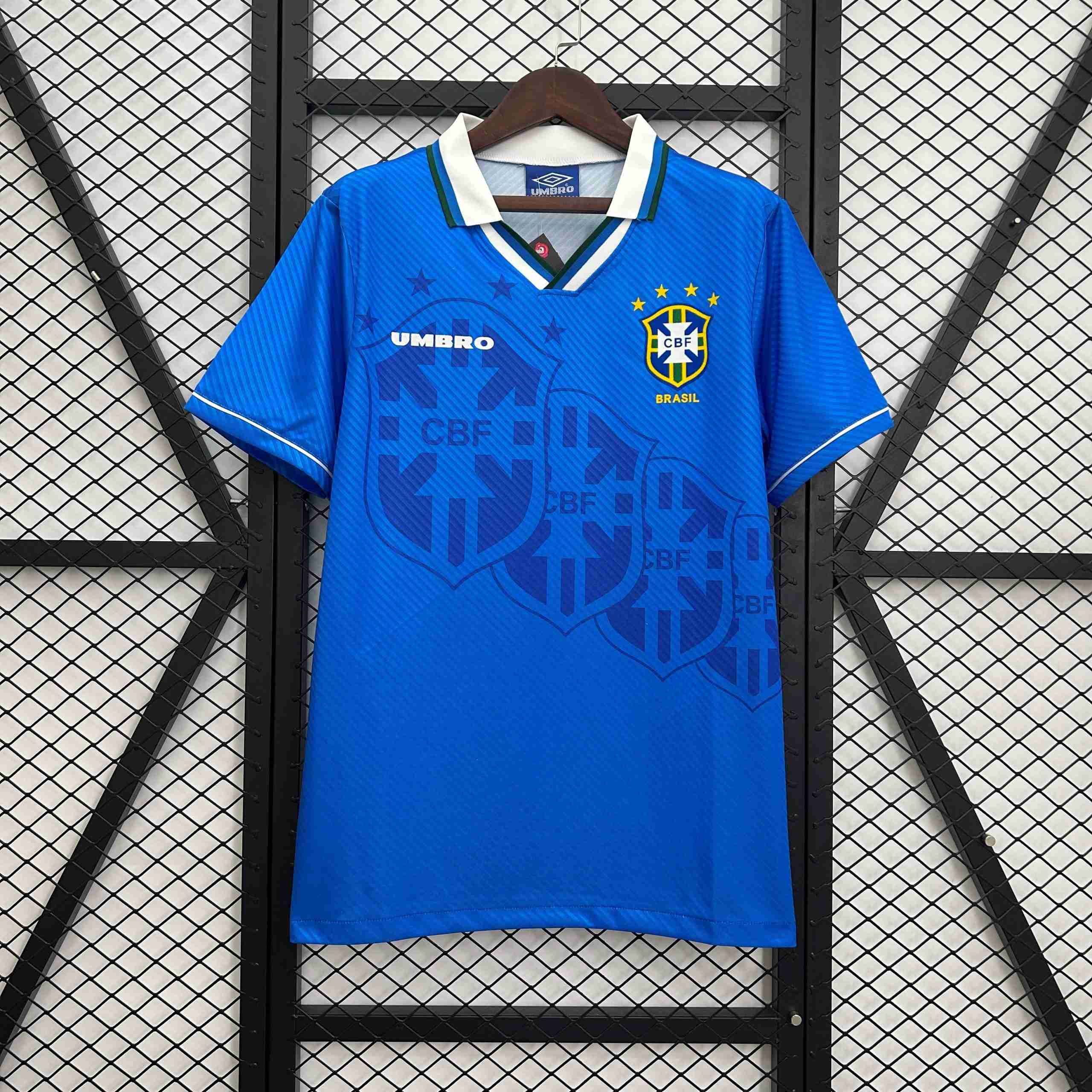 Camiseta Brazil 2ª Retro 1993-1994 Thailandia Maglia Calcio Away Brasile Retro 1993 1994