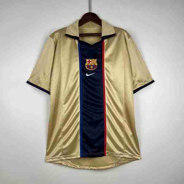 Thailandia Maglia Calcio Away FC Barcellona Retro 2002 Oro Thailandia Maglia Calcio Away FC Barcellona Retro 2002 Oro