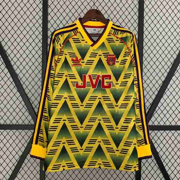 Tailandia Camiseta Arsenal 2ª ML Retro 1991 1993 Thailandia Maglia Calcio Away Manica Lunga Arsenal Retro 1991 1993