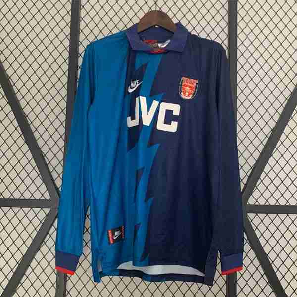 Tailandia Camiseta Arsenal 2ª ML Retro 1995 1996 Thailandia Maglia Calcio Away Manica Lunga Arsenal Retro 1995 1996