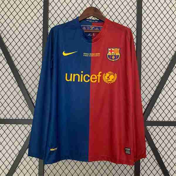 Tailandia Camiseta Barcelona 2ª Retro 2008 2009 Thailandia Maglia Calcio Away Manica Lunga FC Barcellona Retro 2008 2009