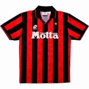 Thailandia Maglia Calcio Prima AC Milan Retro 1993 1994 Nero Rosso