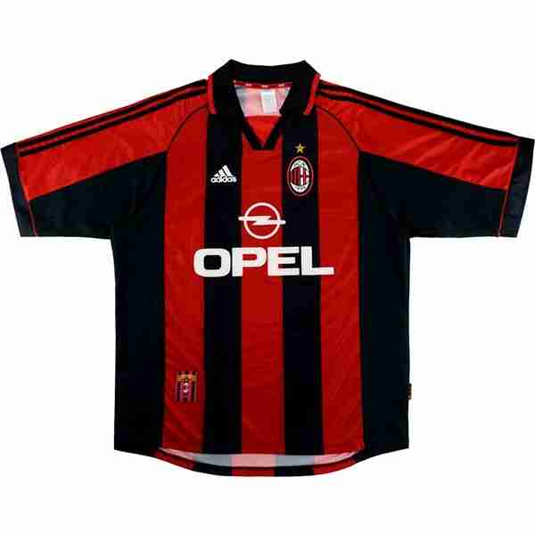 Tailandia Camiseta AC Milan 1ª Retro 1998 2000 Rojo Thailandia Maglia Calcio Prima AC Milan Retro 1998 2000 Rosso