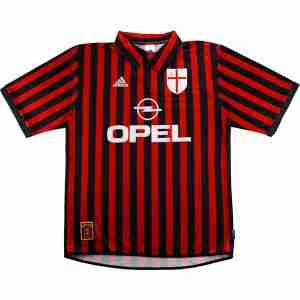 Thailandia Maglia Calcio Prima AC Milan Retro 1999 2000 Rosso
