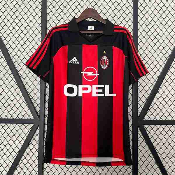 Tailandia Camiseta AC Milan 1ª Retro 2000 2002 Thailandia Maglia Calcio Prima AC Milan Retro 2000 2002