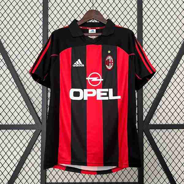 Tailandia Camiseta AC Milan 1ª Retro 2001 2002 Thailandia Maglia Calcio Prima AC Milan Retro 2001 2002
