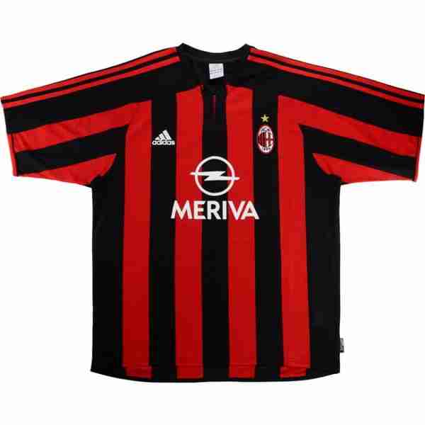 Tailandia Camiseta AC Milan 1ª Retro 2003 2004 Rojo Thailandia Maglia Calcio Prima AC Milan Retro 2003 2004 Rosso