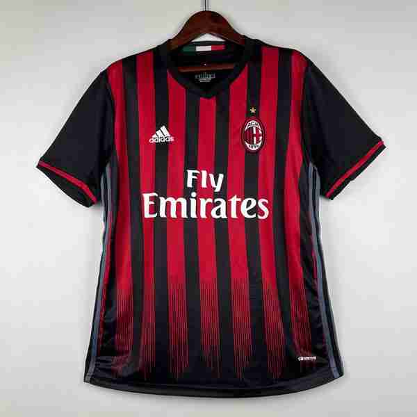 Tailandia Camiseta AC Milan 1ª Retro 2016-2017 Thailandia Maglia Calcio Prima AC Milan Retro 2016 2017